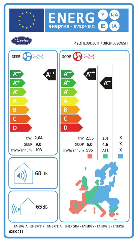 Carrier AMBI 42QCE/38QCE009D8SH Κλιματιστικό Inverter 9000 BTU A+++/A+++ WiFi activated - Additional