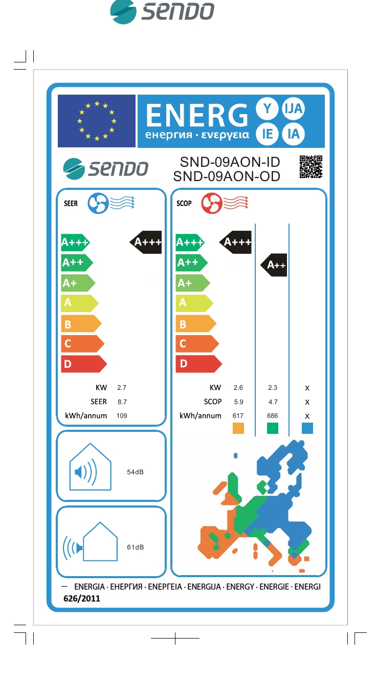 Sendo AION SND-09/AON 9000 BTU A+++/A+++ Wi-Fi R32 INVERTER - Additional